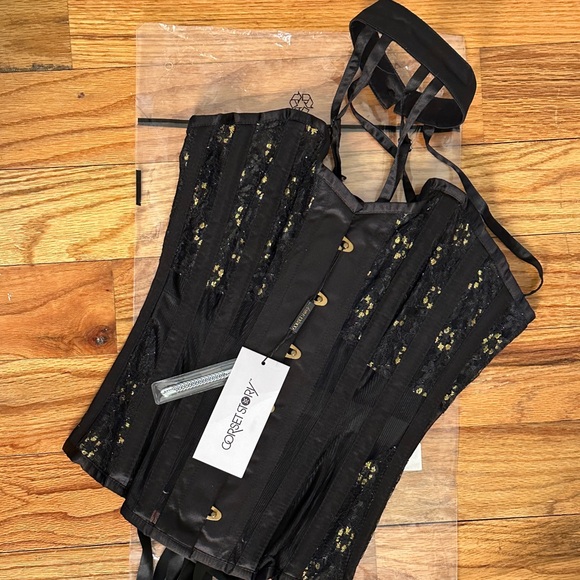 NWT Black Mesh Overbust Lingerie Corset - Picture 8 of 8